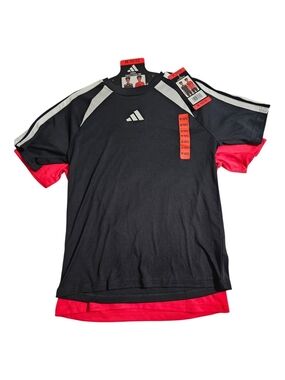 adidas 2-Pack Black and Red Athletic Tees